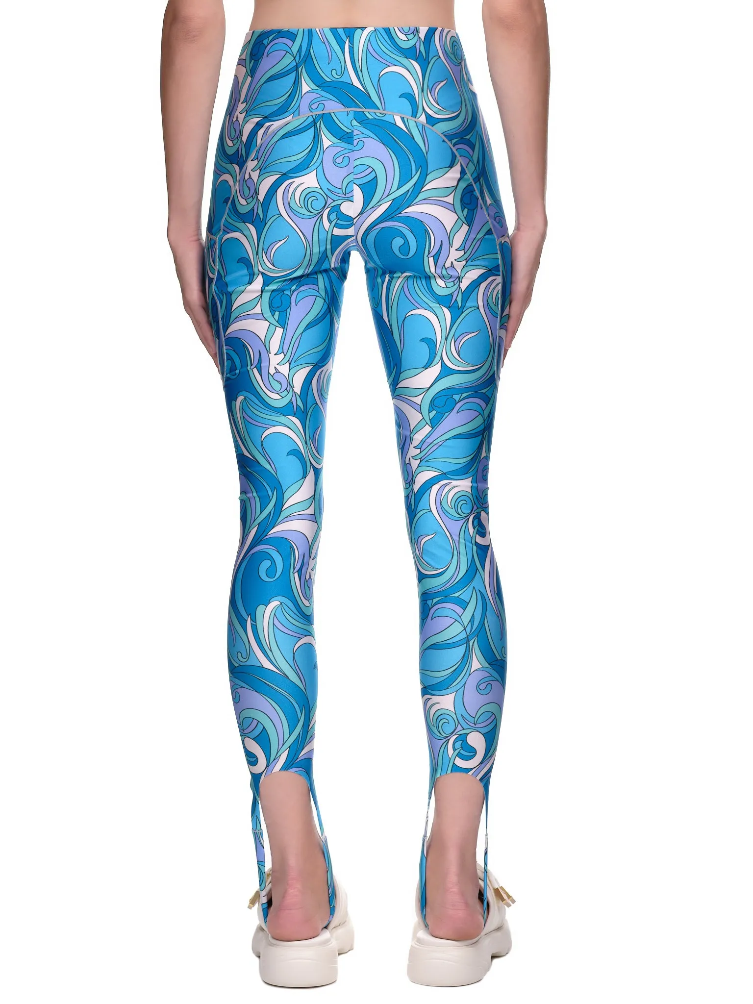 Paisley Print Stirrup Tights (COP-P02547-ACID-BLUE)