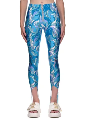 Paisley Print Stirrup Tights (COP-P02547-ACID-BLUE)