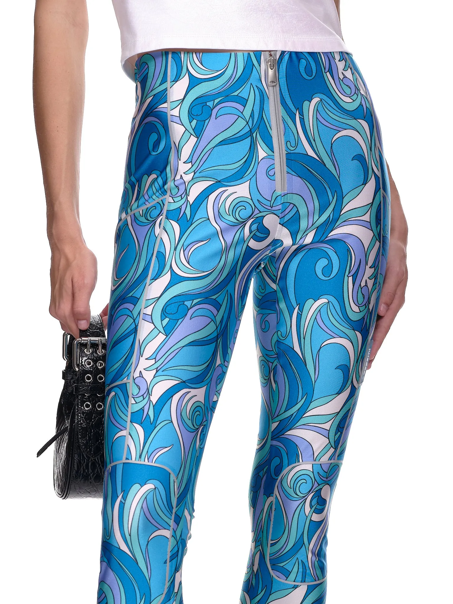 Paisley Print Stirrup Tights (COP-P02547-ACID-BLUE)