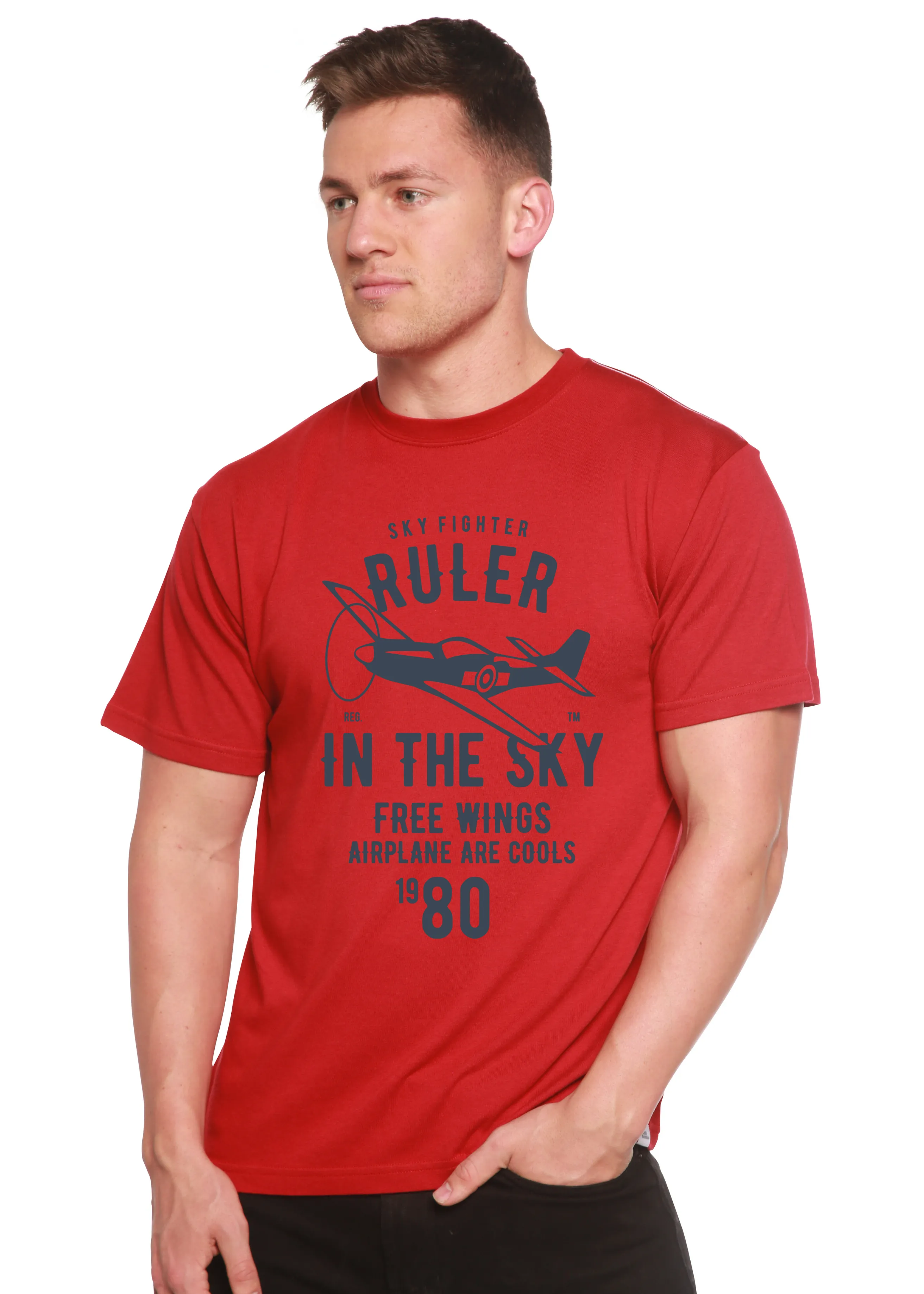 Ruler In The Sky Spun Bamboo® Men's Bamboo Viscose/Organic Cotton Short Sleeve Graphic T-Shirt