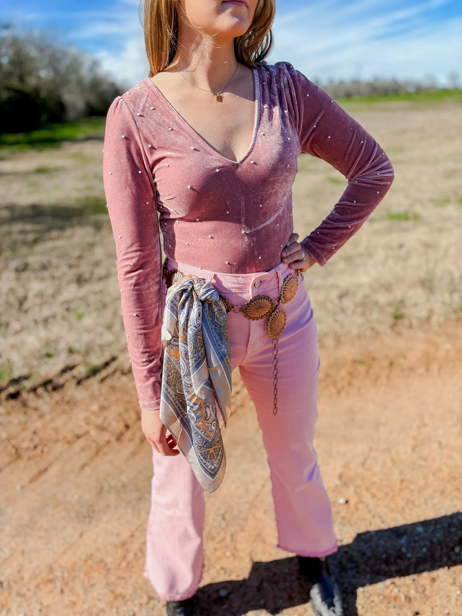 Shiloh Acid Wash Pink Boot Cut Pants