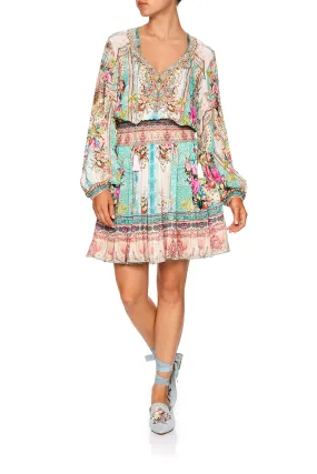 SHIRRED RELAXED SHORT DRESS CALL IT DREAMING