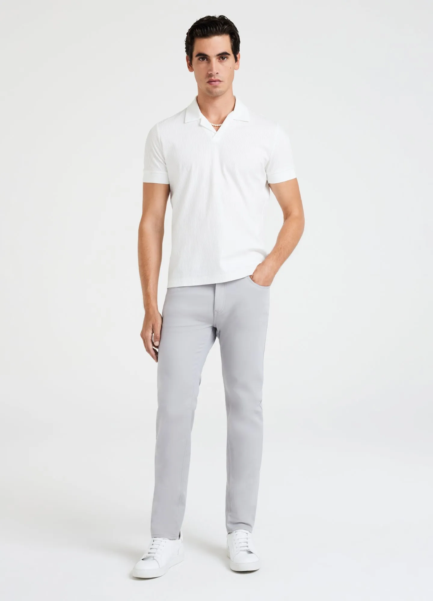 Slim Fit Tech Cotton Stretch Jeans Steel