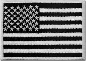 Tactical American Flag Embroidered Patch USA United States of America white and black.