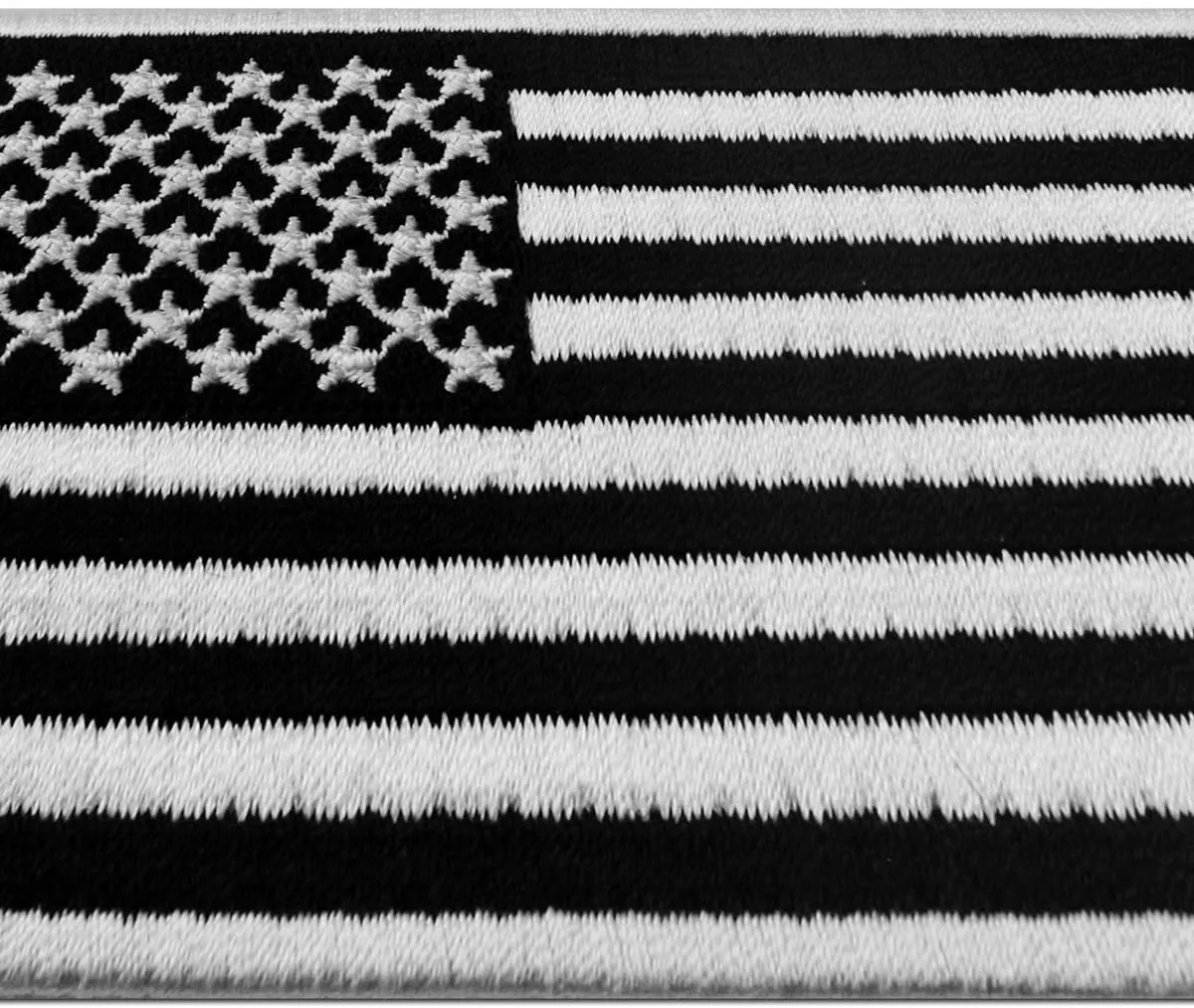 Tactical American Flag Embroidered Patch USA United States of America white and black.