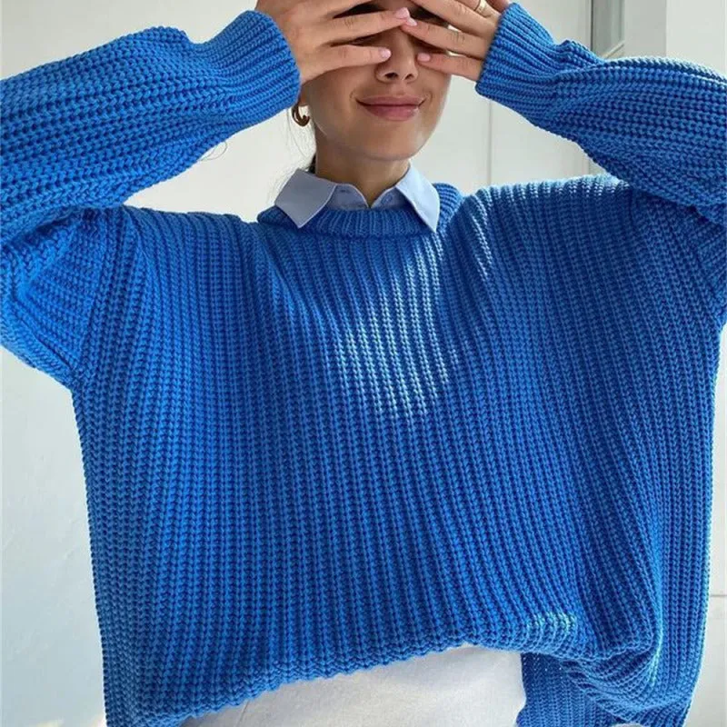 TastyHottie - Women's casual round neck loose long sleeve sweater
