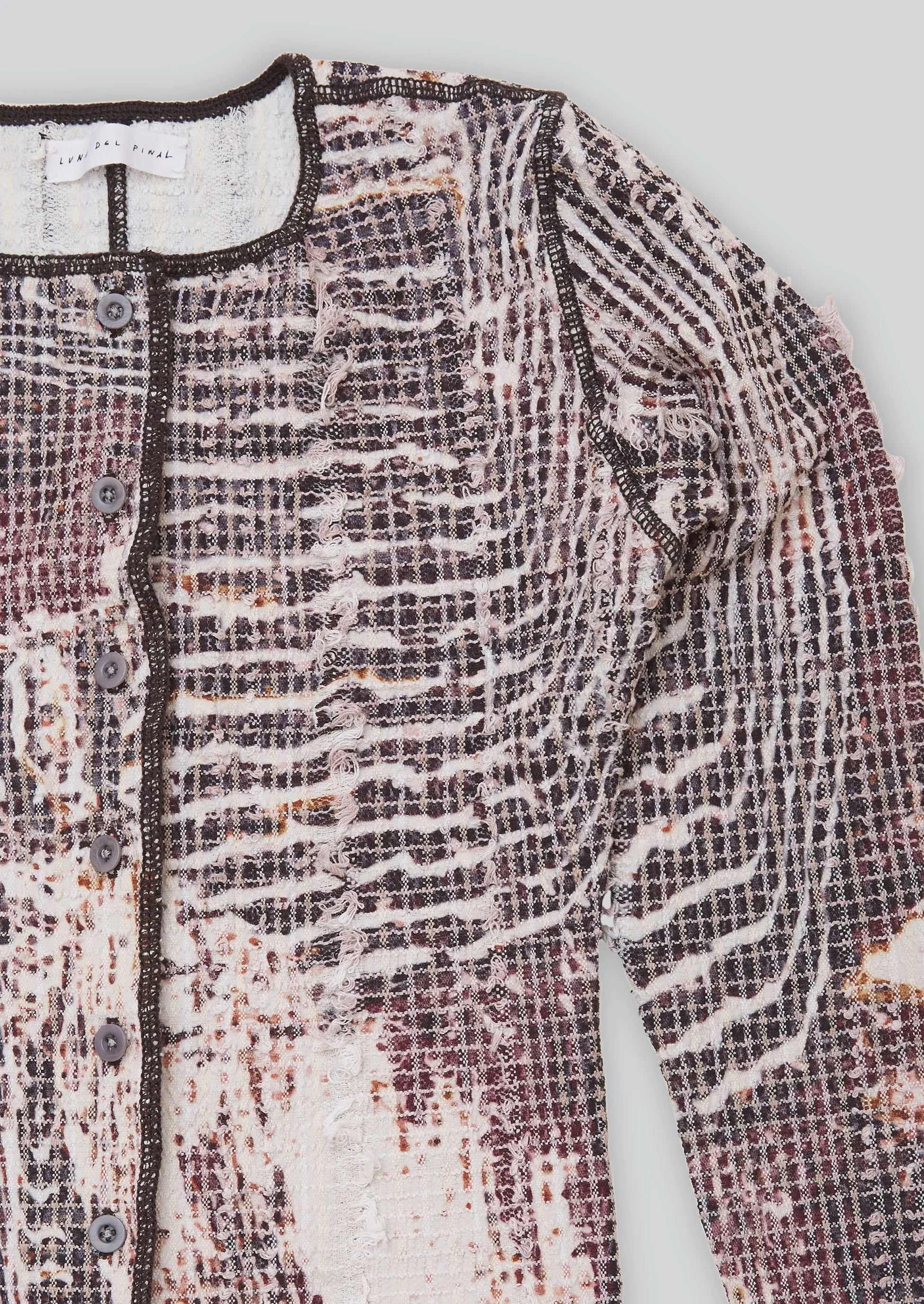 Topographic Stretch Weave Cardigan