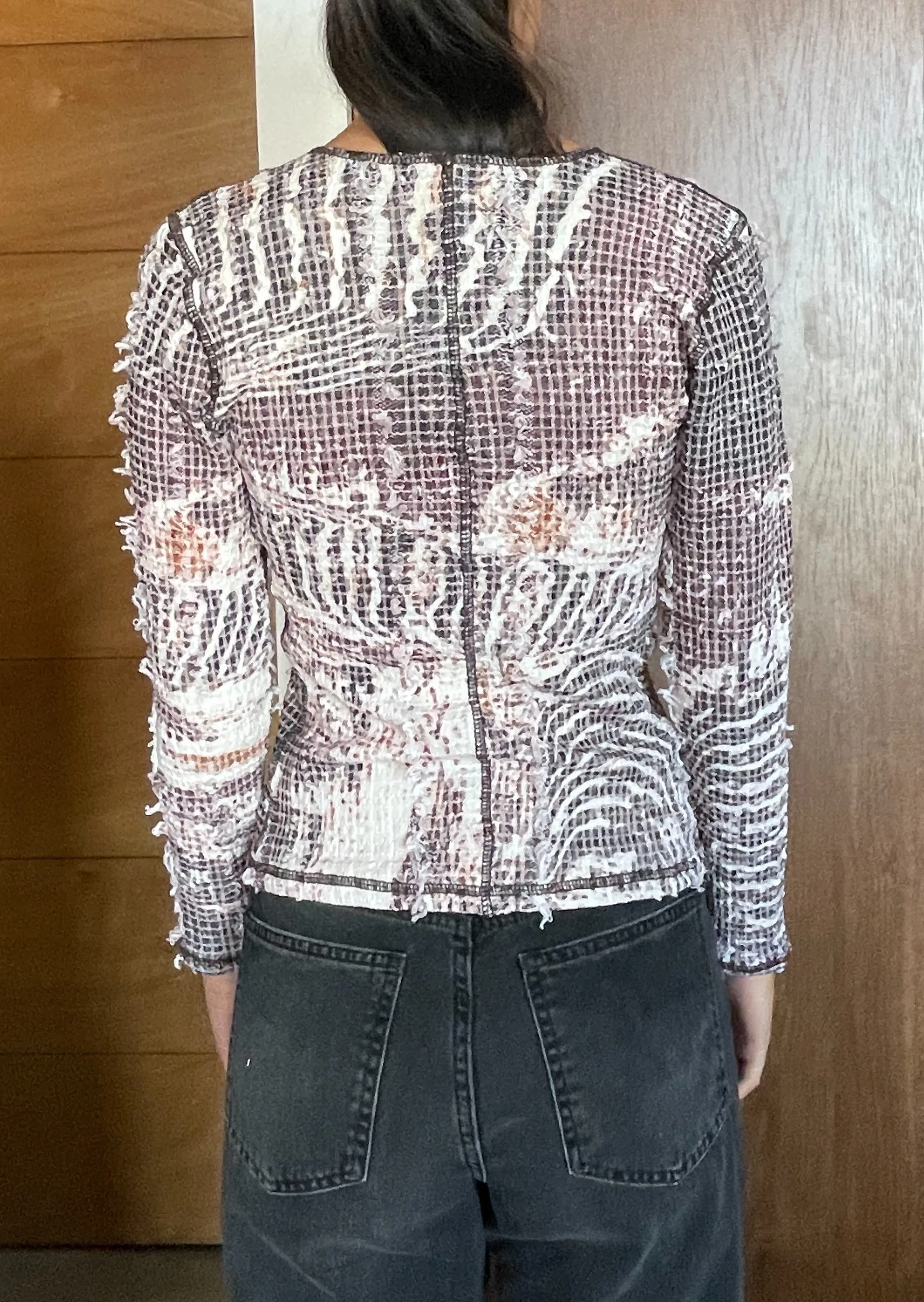 Topographic Stretch Weave Cardigan