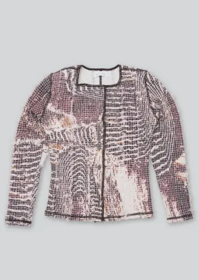 Topographic Stretch Weave Cardigan