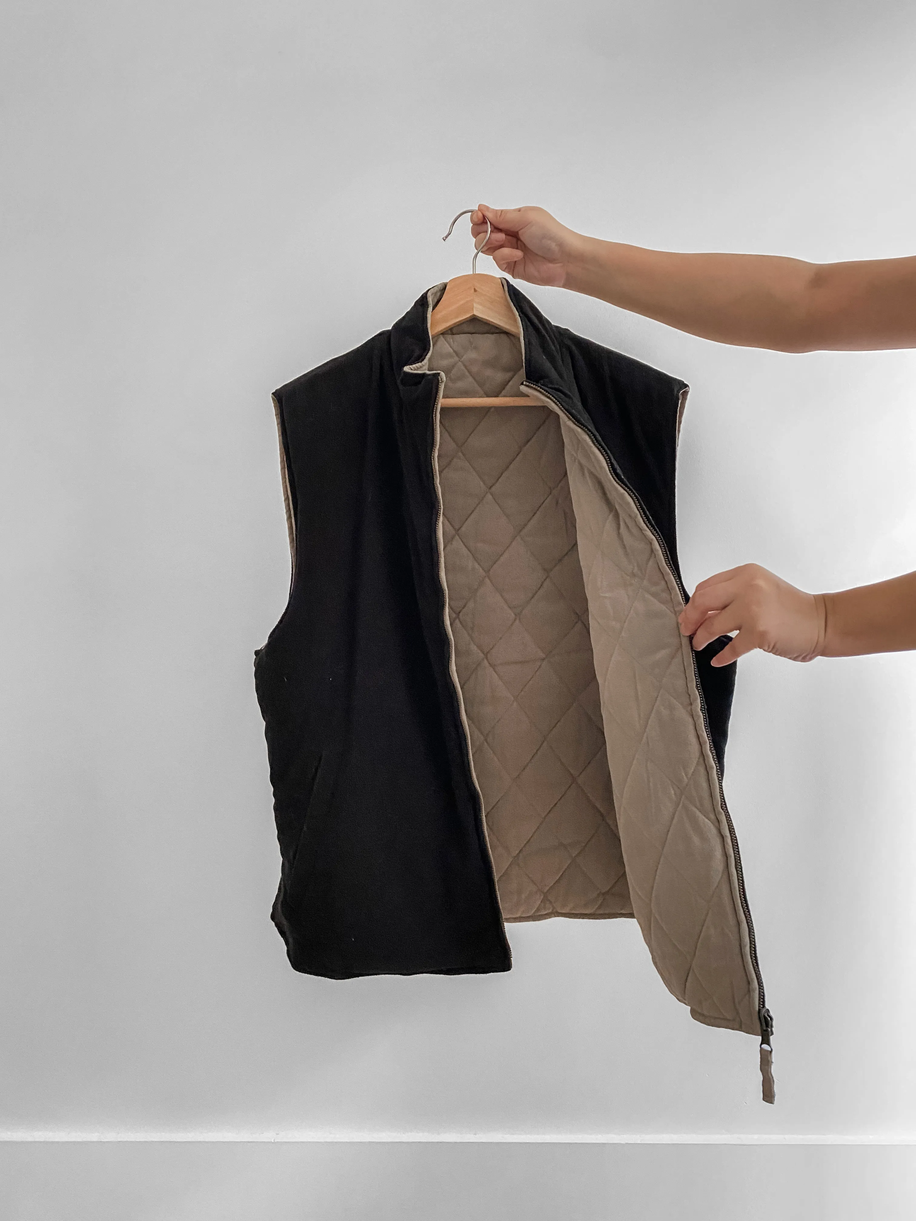 Vintage Reversible Quilted Vest (L)