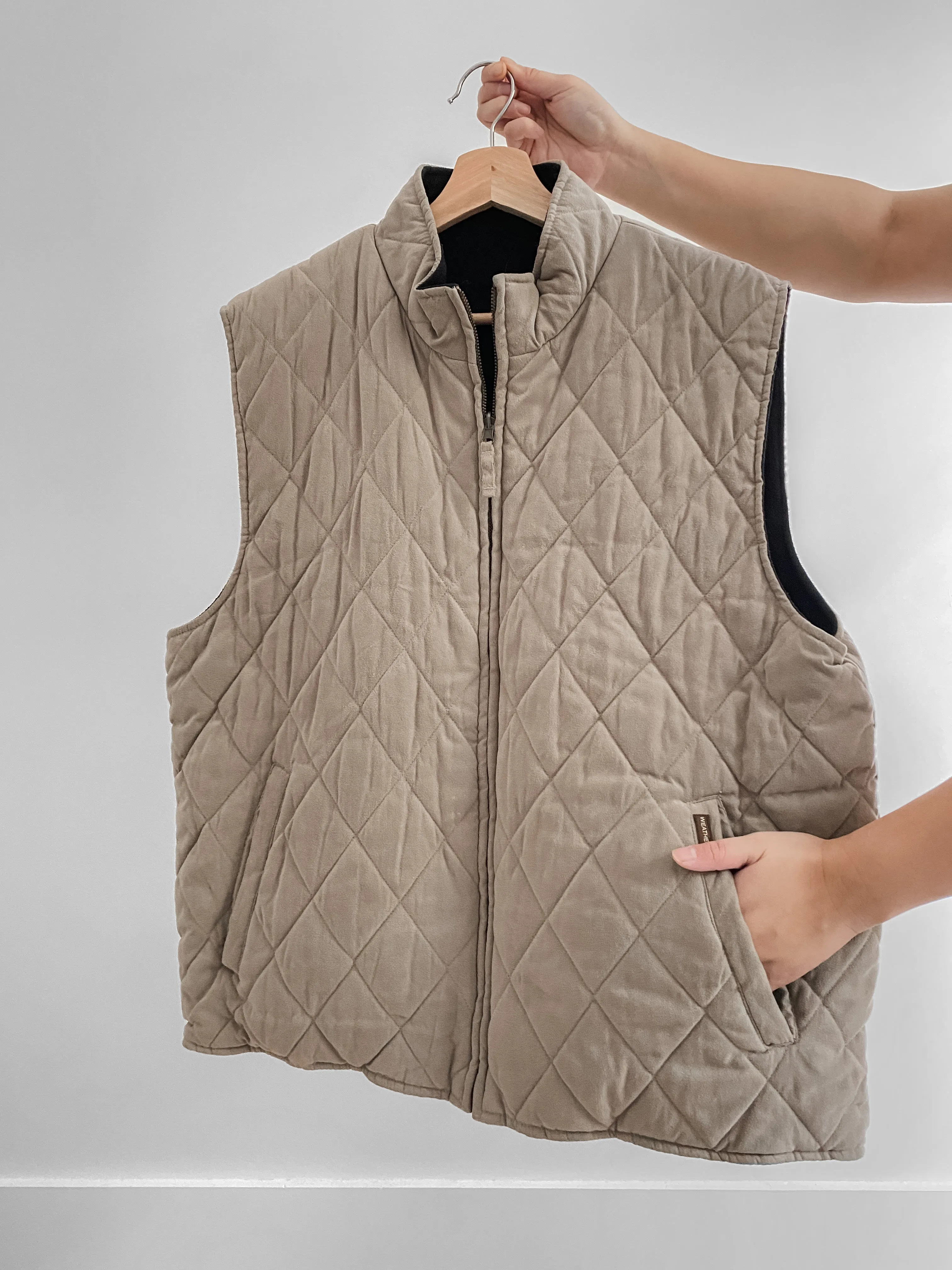 Vintage Reversible Quilted Vest (L)