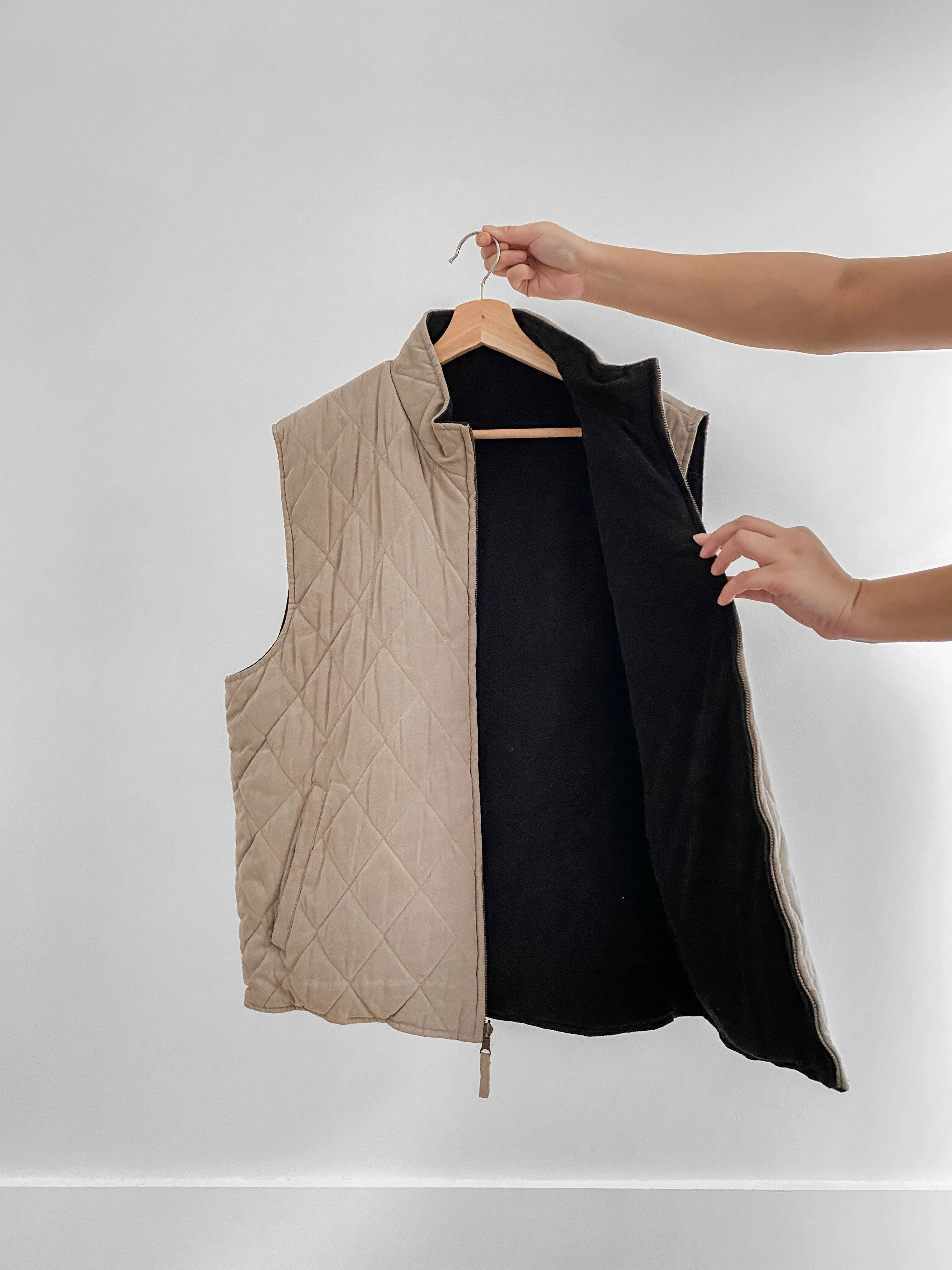 Vintage Reversible Quilted Vest (L)