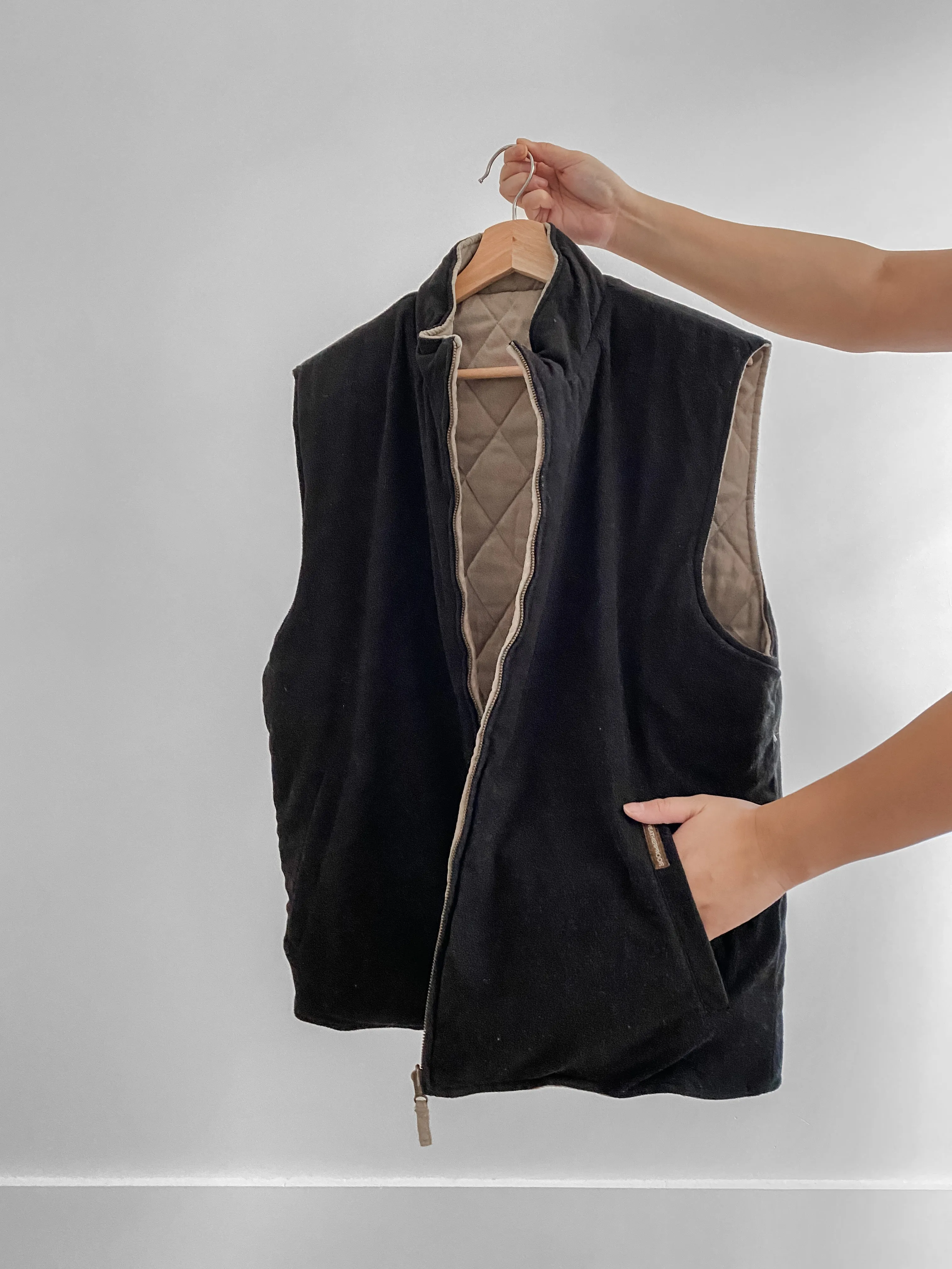 Vintage Reversible Quilted Vest (L)