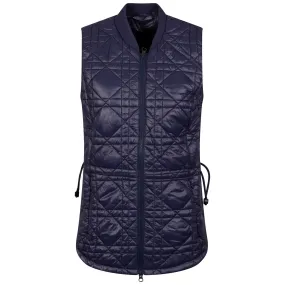 Womens Quilted Long Line Vest Navy - 2025