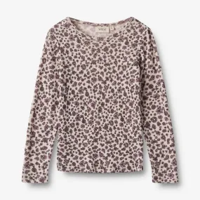 Wool T-Shirt L/S Alfie - autumn flowers