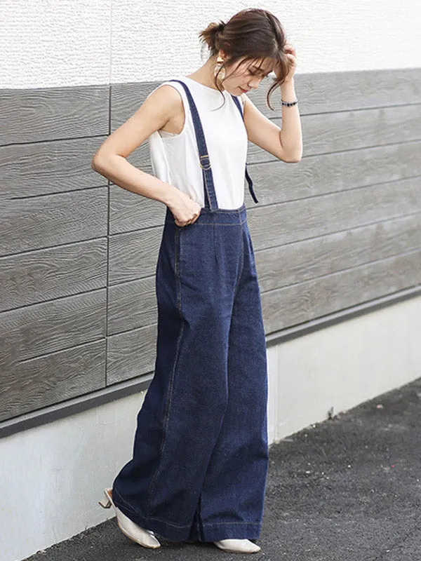 xakxx Loose Wide-Leg Long Overalls