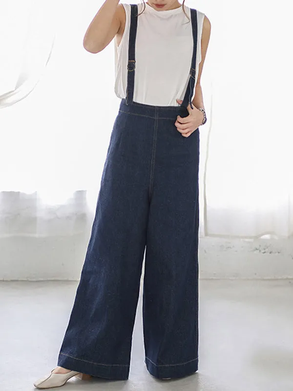 xakxx Loose Wide-Leg Long Overalls
