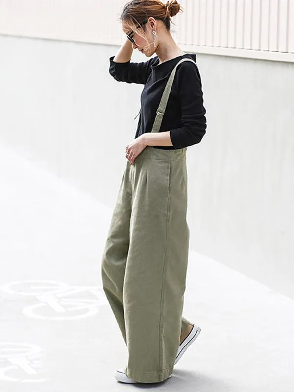 xakxx Loose Wide-Leg Long Overalls